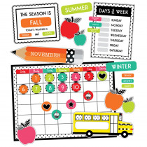 Black, White & Stylish Brights Calendar Bulletin Board Set - CD-110499 | Carson Dellosa Education | Calendars