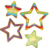 CD-120242 - Colorful Cutout Rainbow Foil Stars Designs Assorted in Accents