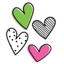 Kind Vibes Jumbo Doodle Hearts Cut-Outs, Pack of 12 - CD-120615 | Carson Dellosa Education | Accents