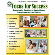 Focus For Success Workbook - CD-405088 | Carson Dellosa Education | Self Awareness