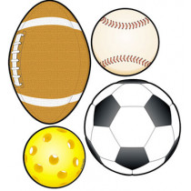CD-5595 - Colorful Cut-Outs Sports 36/Pk Balls Assorted Designs in Accents