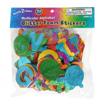 Glitter Foam Stickers - Alphabet - Multicolor - Pack of 156 - CE-10098 | Learning Advantage | Stickers