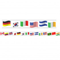 Borders/Trims, Magnetic, Rectangle Cut - 1-1/2" x 24", World Flags Theme, 12/Bag - CHL28108 | Charles Leonard | Border/Trimmer