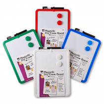 Dry Erase Boards - Magnetic - 8.5" x 11" White Surface - Assorted Frames, 4/Box - CHL35204 | Charles Leonard | Dry Erase Boards
