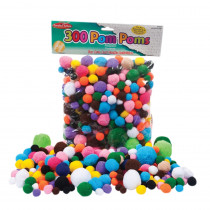 CHL69330 - Pom Poms Asst Sizes & Colors 300Ct in Craft Puffs