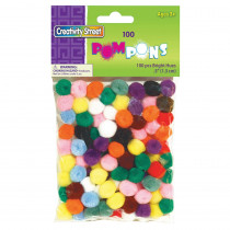CK-811401 - Pom Pons Assorted 1/2 Inch in Craft Puffs