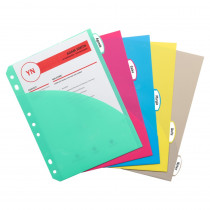 CLI03750 - Mini Size 5 Tab 5Pk Poly Index Dividers With Pockets in Dividers