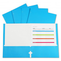 2-Pocket Laminated Paper Portfolios with 3-Hole Punch, Blue, Box of 25 - CLI06315 | C-Line Products Inc | Folders