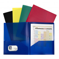 CLI32950 - Assorted Two Pocket Poly Portfolios Without Prongs Pack Of 10 in Folders