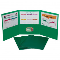 Tri-Fold Portfolio, Heavyweight Poly, Green, 1 Each - CLI33943 | C-Line Products Inc | Folders