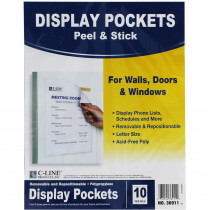 CLI36911 - Sign Holders Peel & Stick Backing For Walls Doors & Windows 2Pk in Sheet Protectors