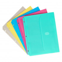 CLI58730 - Binder Pocket W/ Velcro Closure Assorted Colors in Folders