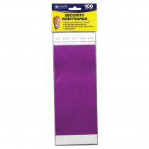 CLI89109 - C Line Dupont Tyvek Purple Security Wristbands 100Pk in Accessories