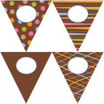 CTP5977 - Dots On Chocolate Pennants 10In Designer Cut Outs in Accents