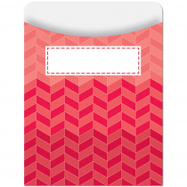 CTP6783 - Ombre Poppy Red Herringbone Library Pockets - Paint in Library Cards