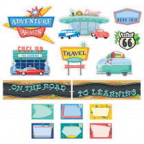 CTP8444 - Midcentury Mod Road To Learn Mn Bulletin Board Set in Classroom Theme