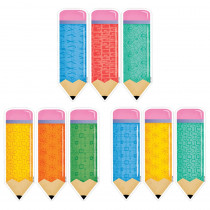 Mid-Century Mod Retro-Patterned Pencils 6" Designer Cut-Outs, Pack of 108 - CTP8464 | Creative Teaching Press