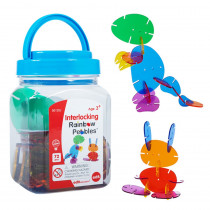 Interlocking Rainbow Pebbles Mini Jar - CTU50125 | Learning Advantage | Manipulatives
