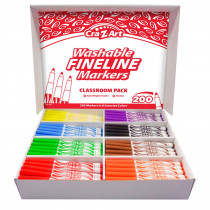 Washable Markers Classroom Pack, Fine Point, 10 Color, Pack of 200 - CZA740071 | Larose Industries Llc | Markers