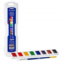 Professional Watercolors, 8-Color Half Pan Set with Brush - DIX08000 | Dixon Ticonderoga Company | Paint
