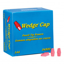 Wedge Pencil Cap Erasers, Pink, Pack of 144 - DIX34500 | Dixon Ticonderoga Company | Pencils & Accessories