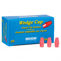 Wedge Pencil Cap Erasers, Pink, Pack of 25 - DIX79003 | Dixon Ticonderoga Company | Pencils & Accessories