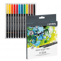 Aqua Brush Duo Art Markers, 12 Colors - DIXL6521120 | Dixon Ticonderoga Co | Markers