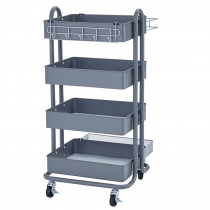 ELR20702GY - 4-Tier Utility Rolling Cart Gray in Storage
