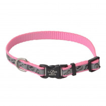Lazer Brite Pink Hearts Reflective Adjustable Dog Collar - 8-12" Long x 3/8" Wide - EPP-46341PNH | Coastal Pet | 1730"