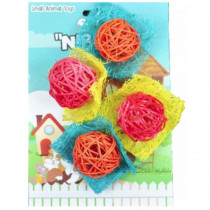 AE Cage Company Nibbles Bon Bon Loofah Chew Toys Assorted Colors - 4 count - EPP-AE00970 | AE Cage Company | 2152