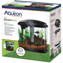 Aqueon LED BettaBow 2.5 SmartClean Aquarium Kit Black - 2.5 gallon - EPP-AU00198 | Aqueon | 2053