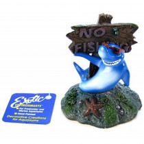Blue Ribbon Cool Shark No Fishing Sign Ornament - 3L x 3"W x 3.5"H - EPP-BR00333 | Blue Ribbon Pet Products | 2007"