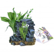 Blue Ribbon Rock Arch with Plants Ornament - Small - 5.5L x 4"W x 5.5"H - EPP-BR00521 | Blue Ribbon Pet Products | 2007"