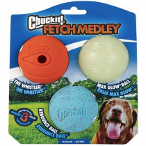 Chuckit Fetch Medley Balls - Medium Ball - 2.25 Diameter (3 Pack) - EPP-CK00020 | Chuckit! | 1736"