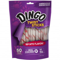 Dingo Twist Sticks Chicken in the Middle Rawhide Chews (No China Sourced Ingredients) - 50 Pack - EPP-DG10019 | Dingo | 1996