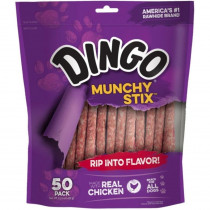 Dingo Munchy Stix Chicken & Rawhide Chews (No China Sourced Ingredients) - 50 Pack - (5 Sticks) - EPP-DG94003 | Dingo | 1996"