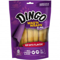 Dingo Wag'n Wraps Chicken & Rawhide Chews (No China Sourced Ingredients) - Slims 8 count - EPP-DG94006 | Dingo | 1996