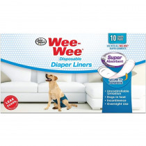 Four Paws Wee Wee Super Absorbent Disposable Diaper Liners - 10 Pack - (Fits All Garment Sizes) - EPP-FF97228 | Four Paws | 1987