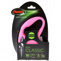 Flexi New Classic Retractable Cord Leash - Pink - Small - 16' Lead (Pets up to 26 lbs) - EPP-FL10474 | Flexi | 1731