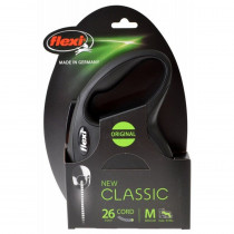 Flexi New Classic Retractable Cord Leash - Black - Medium - 26' Cord (Pets up to 44 lbs) - EPP-FL10487 | Flexi | 1731