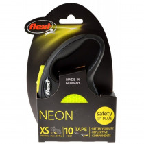 Flexi New Neon Retractable Tape Leash - X-Small - 10' Tape (Pets up to 26 lbs) - EPP-FL10716 | Flexi | 1731