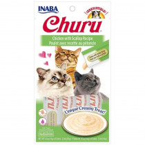 Inaba Churu Chicken with Scallop Recipe Creamy Cat Treat - 4 count - EPP-INA00659 | Inaba | 1945