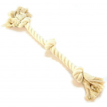 Flossy Chews 3 Knot Tug Toy Rope for Dogs - White - Medium (20 Long) - EPP-MM10012 | Mammoth | 1944"