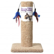 Classy Kitty Cat Scratching Post with Feathers - 17.5in. High (Assorted Colors) - EPP-NA49002 | North American Pet Products | 1931