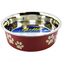 Loving Pets Stainless Steel & Merlot Dish with Rubber Base - Small - 5.5 Diameter - EPP-PC07412 | Loving Pets | 1729"
