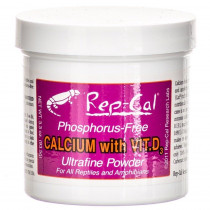Rep Cal Phosphorus Free Calcium with Vitamin D3 - Ultrafine Powder - 3.3 oz - EPP-RC00200 | Rep-Cal | 2146