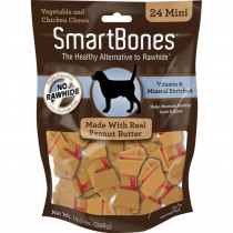 SmartBones Peanut Butter Dog Chews - Mini - 2 Long - Dogs under 20 Lbs (24 Pack) - EPP-SB00212 | Smartbones | 1996"