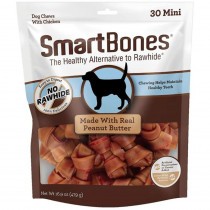 SmartBones Mini Chicken and Peanut Butter Bones Rawhide Free Dog Chew - 30 count - EPP-SB00310 | Smartbones | 1996