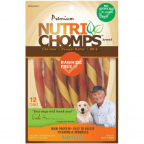 Nutri Chomps Mini Twist Dog Treat Peanut Assorted Flavors - 12 count - EPP-SCP98926 | Nutri Chomps | 1996
