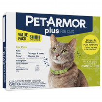 PetArmor Plus Flea and Tick Treatment for Cats (Over 1.5 Pounds) - 6 count - EPP-SG02769 | PetArmor | 1929